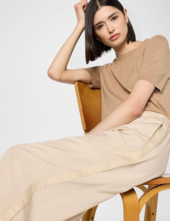 Damen Pants Pull On Wide Leg Twill Pant