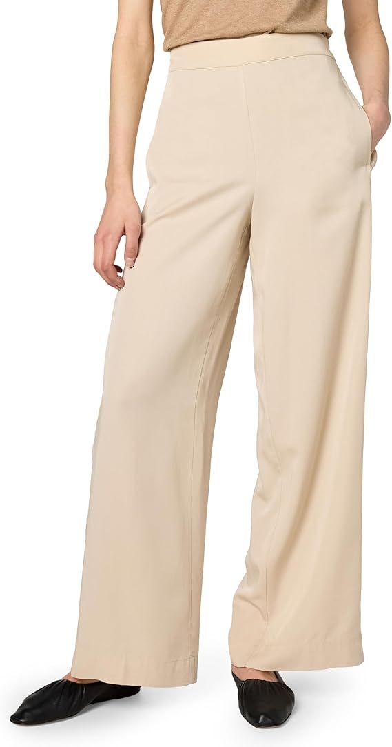 Damen Pants Pull On Wide Leg Twill Pant